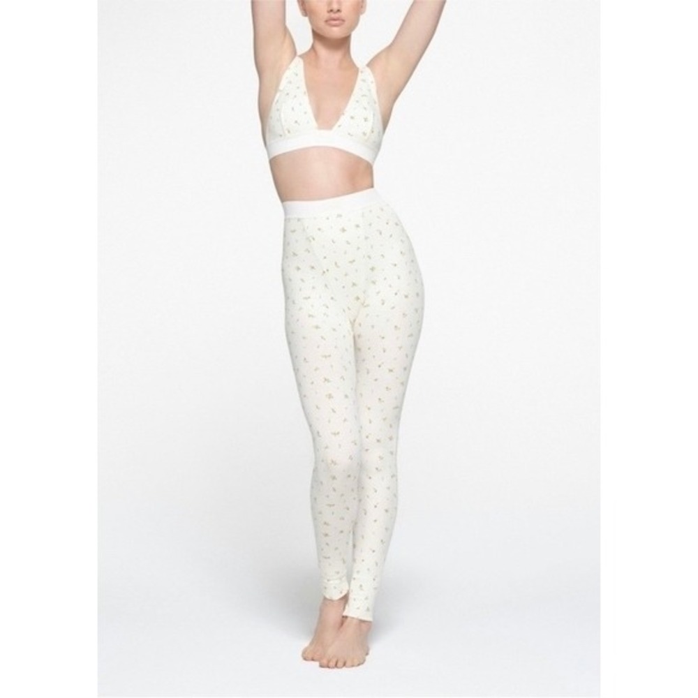 Skims Cotton Rib Legging‎ in Marigold Rosebud Print Size XXS